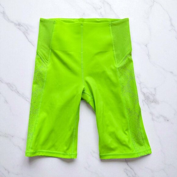 ATHLETA Women's Stay Fly 9" Neon Lime Yellow Shorts Size XS - Picture 1 of 7